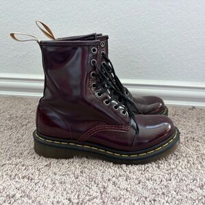 Dr. Martens Dark Red Boots with Black Laces